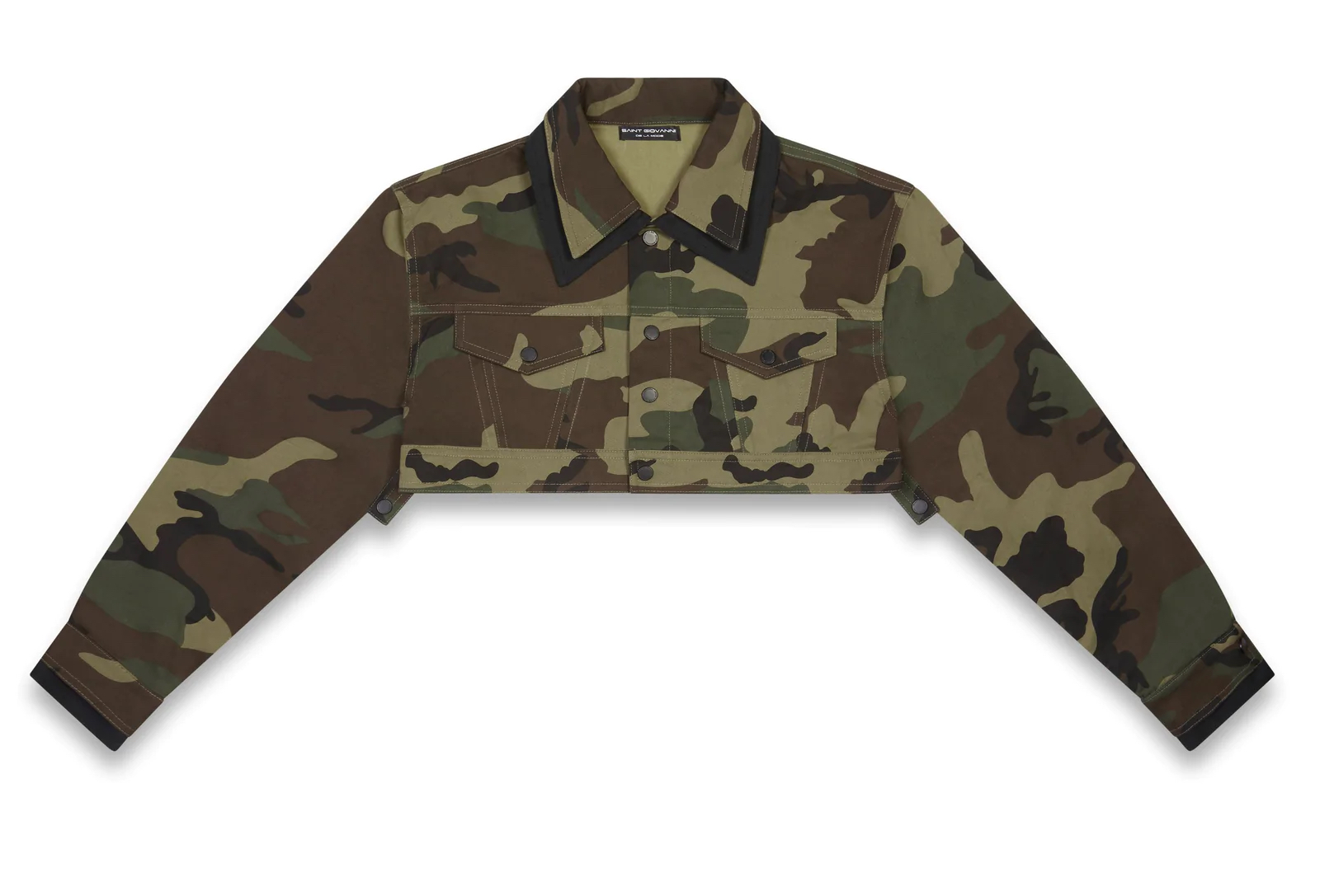 Camouflage print cropped jacket