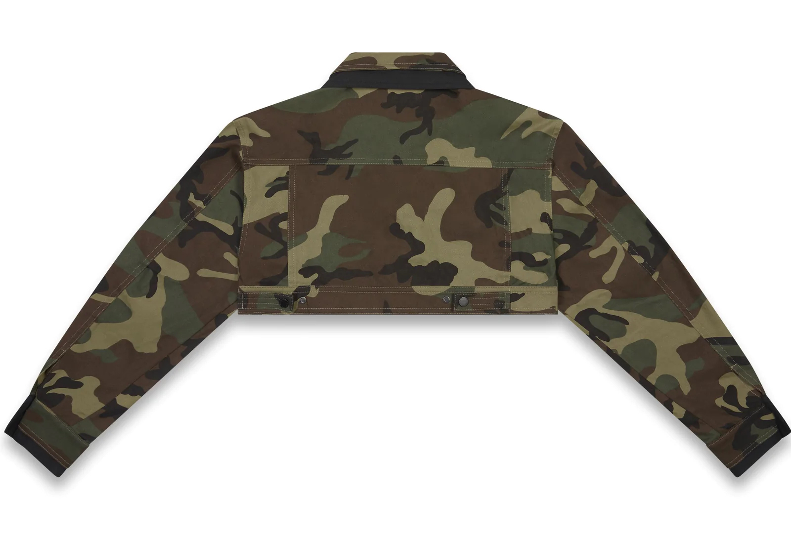Camouflage print cropped jacket backview