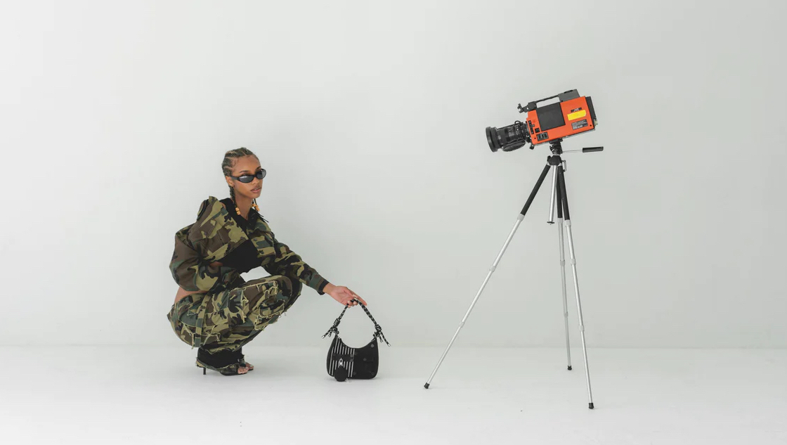 Picture of model wearing the new army printed co-ord of Saint Giovanni de la Mode